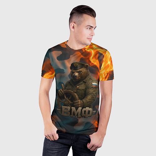 Мужская спорт-футболка Медведь у штурвала МВФ / 3D-принт – фото 3
