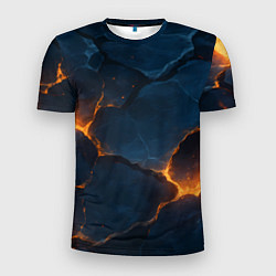Футболка спортивная мужская Разлом плит с огнем, цвет: 3D-принт