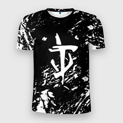 Футболка спортивная мужская Doom белые краски штрихи, цвет: 3D-принт