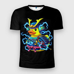 Мужская спорт-футболка Электрическая уточка самурай