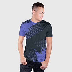 Футболка спортивная мужская Абстрактная текстура в синем, цвет: 3D-принт — фото 2