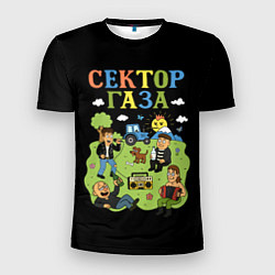 Футболка спортивная мужская Сектор газа, мультяшный стиль, цвет: 3D-принт