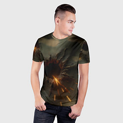 Футболка спортивная мужская Следы от пуль на камуфляже, цвет: 3D-принт — фото 2