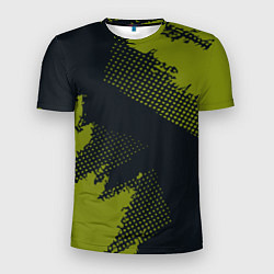 Футболка спортивная мужская Абстрактная текстура в зеленом, цвет: 3D-принт