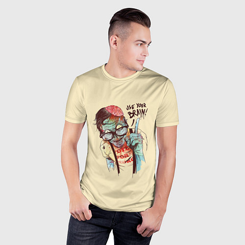 Мужская спорт-футболка Включи мозги / 3D-принт – фото 3