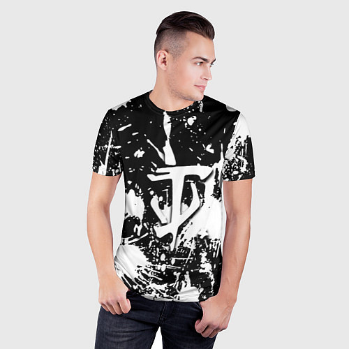 Мужская спорт-футболка Doom белые краски / 3D-принт – фото 3