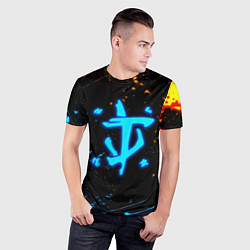 Футболка спортивная мужская Doom лёд и пламя краски, цвет: 3D-принт — фото 2