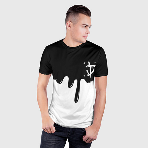 Мужская спорт-футболка Doom logo жидкие краски / 3D-принт – фото 3