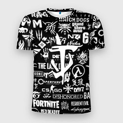 Мужская спорт-футболка Doom логотипы всех игр