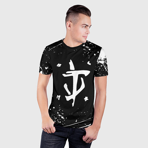 Мужская спорт-футболка Doom краски белые / 3D-принт – фото 3