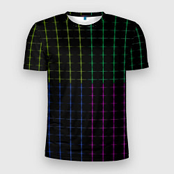 Мужская спорт-футболка Color black multicolored stripes