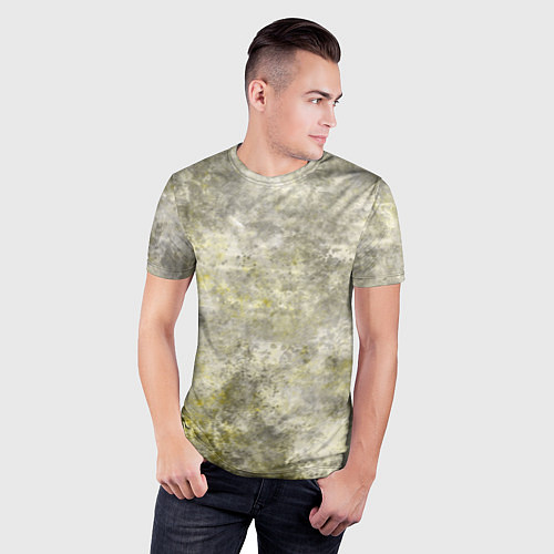 Мужская спорт-футболка Абстракция - yellow acidic liquid / 3D-принт – фото 3