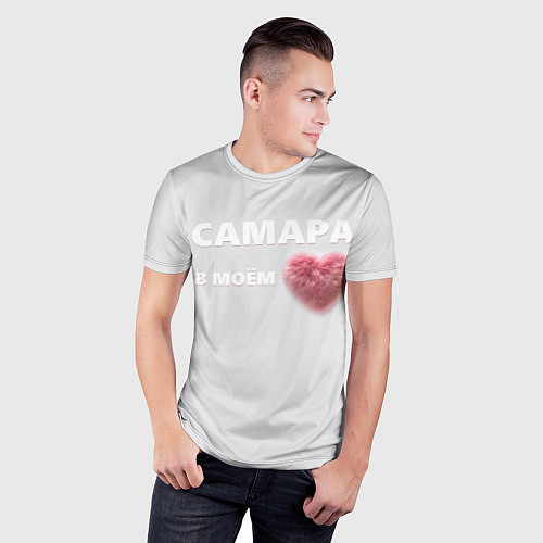 Мужская спорт-футболка Самара в моем сердце / 3D-принт – фото 3