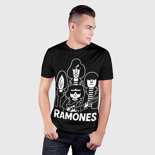 Мужская спорт-футболка Ramones, силуэты / 3D-принт – фото 3