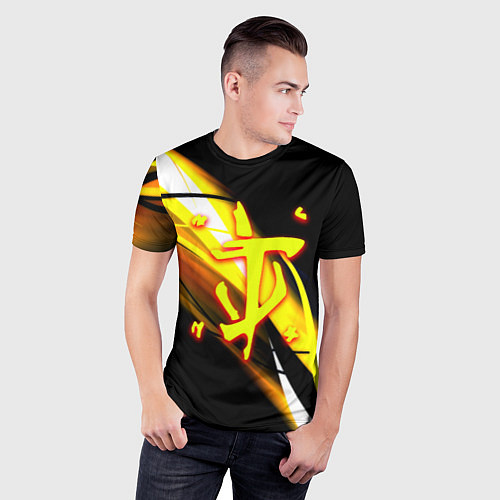 Мужская спорт-футболка Doom геометрия из полос / 3D-принт – фото 3