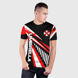 Футболка спортивная мужская Красный спортивный - Umbrella, цвет: 3D-принт — фото 2