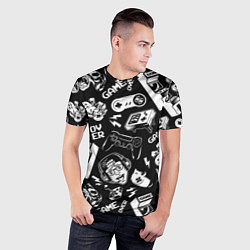 Футболка спортивная мужская Retro gamer pattern, цвет: 3D-принт — фото 2