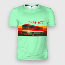 Футболка спортивная мужская Ретро автобус ЛиАЗ 677, цвет: 3D-принт