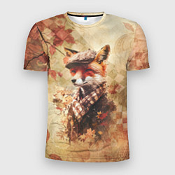 Футболка спортивная мужская Винтажный лис на осеннем фоне, цвет: 3D-принт