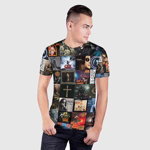 Мужская спорт-футболка Ozzy Osbourne - обложки альбомов и песен / 3D-принт – фото 3