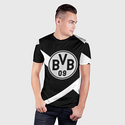 Футболка спортивная мужская Borussia black geometry, цвет: 3D-принт — фото 2