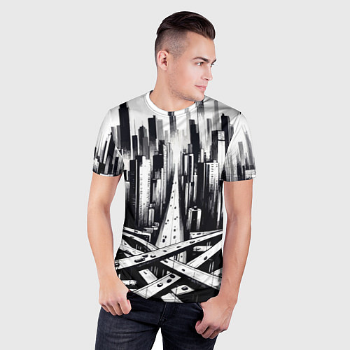 Мужская спорт-футболка American metropolis / 3D-принт – фото 3