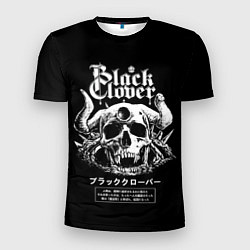 Футболка спортивная мужская Черный клевер череп, цвет: 3D-принт
