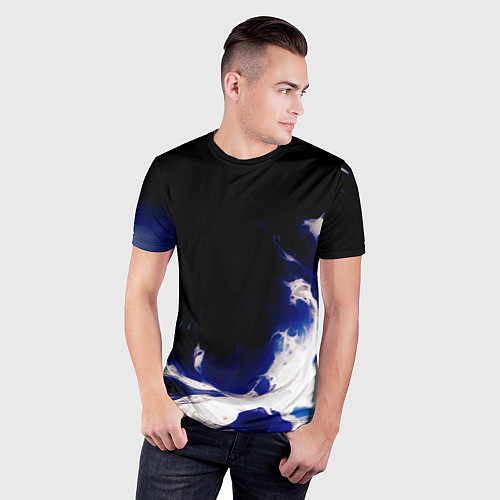 Мужская спорт-футболка Синее пламя / 3D-принт – фото 3
