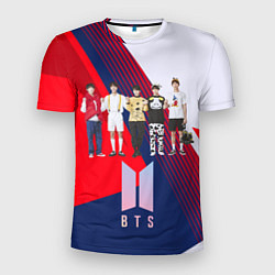 Футболка спортивная мужская BTS геометрический фон, цвет: 3D-принт
