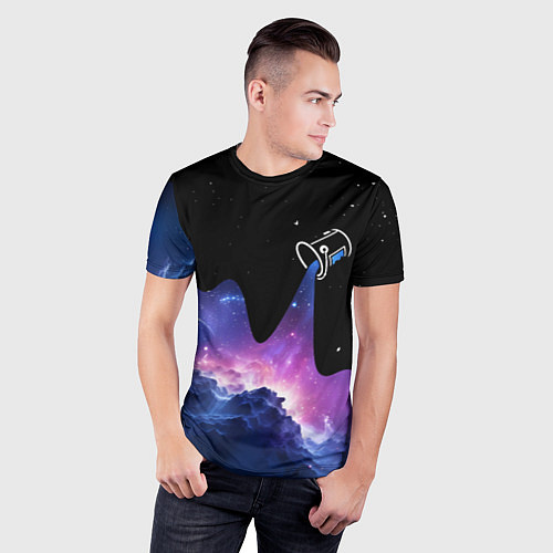 Мужская спорт-футболка Потеки космической краски / 3D-принт – фото 3