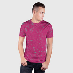 Футболка спортивная мужская Color pink brown squares, цвет: 3D-принт — фото 2
