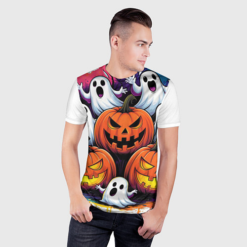 Мужская спорт-футболка Happy Halloween 25 / 3D-принт – фото 3