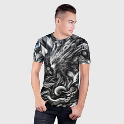 Футболка спортивная мужская Abstraction cyber pattern - ai art fantasy, цвет: 3D-принт — фото 2