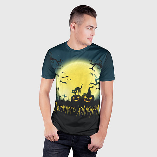 Мужская спорт-футболка Полнолуние в Хэллоуин / 3D-принт – фото 3