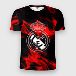 Футболка спортивная мужская Real Madrid красный огонь, цвет: 3D-принт