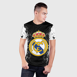 Футболка спортивная мужская Реал Мадрид текстура краски, цвет: 3D-принт — фото 2