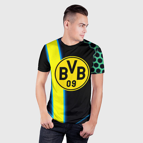 Мужская спорт-футболка Borussia соты броня / 3D-принт – фото 3