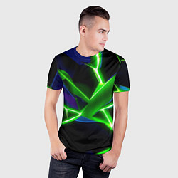 Футболка спортивная мужская Green glow, цвет: 3D-принт — фото 2