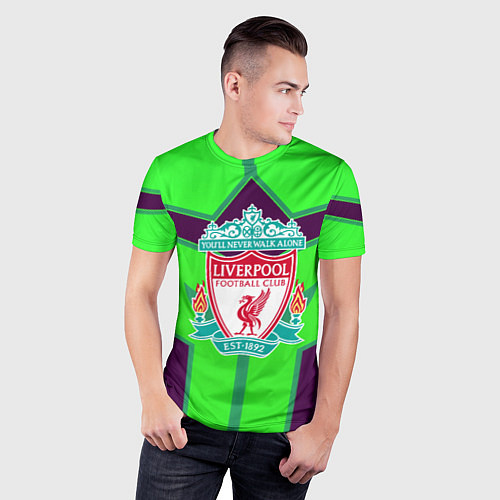 Мужская спорт-футболка Liverpool геометрия текстура спорт / 3D-принт – фото 3
