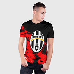 Футболка спортивная мужская Juventus кераски текстура, цвет: 3D-принт — фото 2