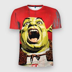 Футболка спортивная мужская Орущий Шрек, цвет: 3D-принт