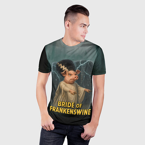 Мужская спорт-футболка Франкенштейн свинья невеста / 3D-принт – фото 3
