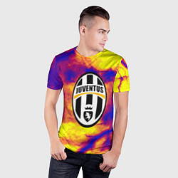Футболка спортивная мужская Ювентус неоновый шторм, цвет: 3D-принт — фото 2