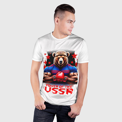 Мужская спорт-футболка USSR медведь / 3D-принт – фото 3