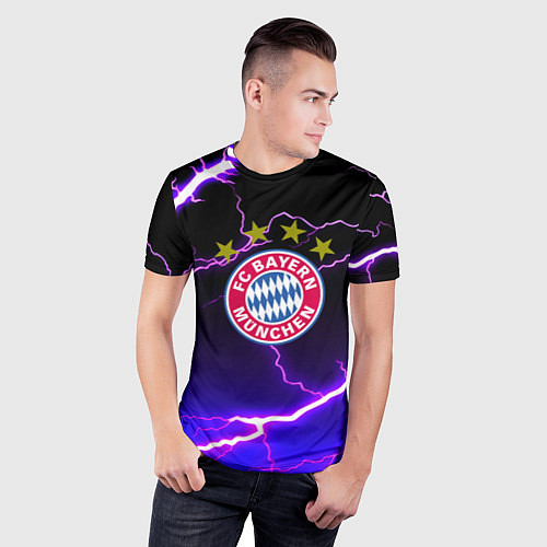 Мужская спорт-футболка Bayern Mnchen молнии шторм / 3D-принт – фото 3