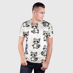 Футболка спортивная мужская Много енотов, цвет: 3D-принт — фото 2