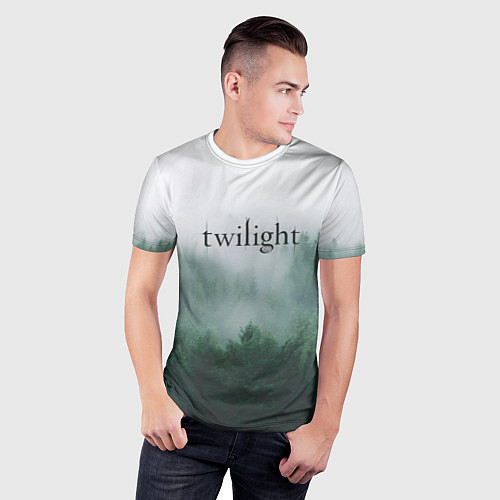 Мужская спорт-футболка Twilight forest / 3D-принт – фото 3