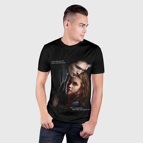 Мужская спорт-футболка Белла и Эдвард: lion fell in love with the lamb me / 3D-принт – фото 3