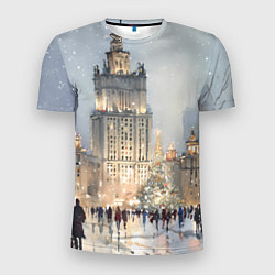 Футболка спортивная мужская Зимняя Москва, цвет: 3D-принт