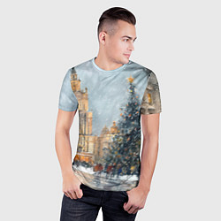 Футболка спортивная мужская Новогодняя Москва, цвет: 3D-принт — фото 2